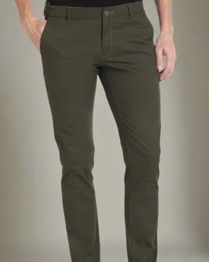 2H Olive Green Plain Chinos Pant
