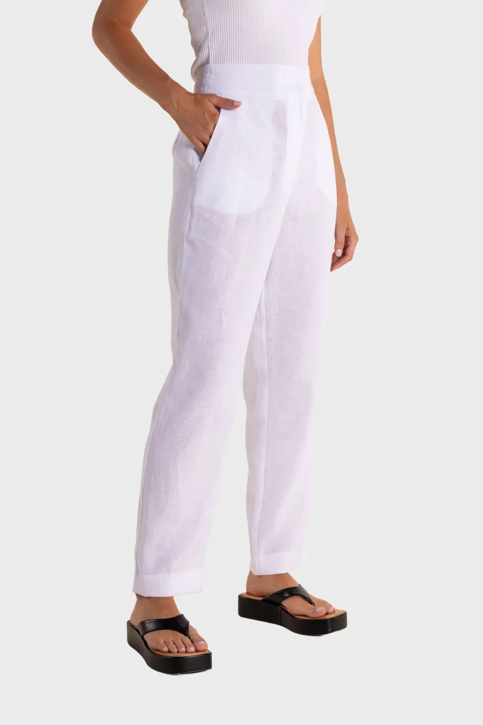 7/8 Linen Blend Pant