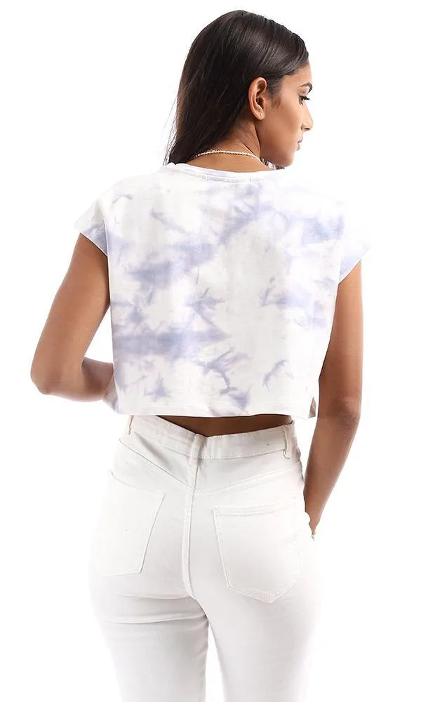 95631 The BeatlesPrinted Tie Dye Light Purple Crop Top