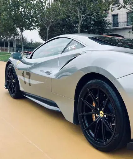 Aero Republic 1:1 Pista Style Side Skirts for Ferrari 488 GTB & Spider Carbon Fiber / FRP