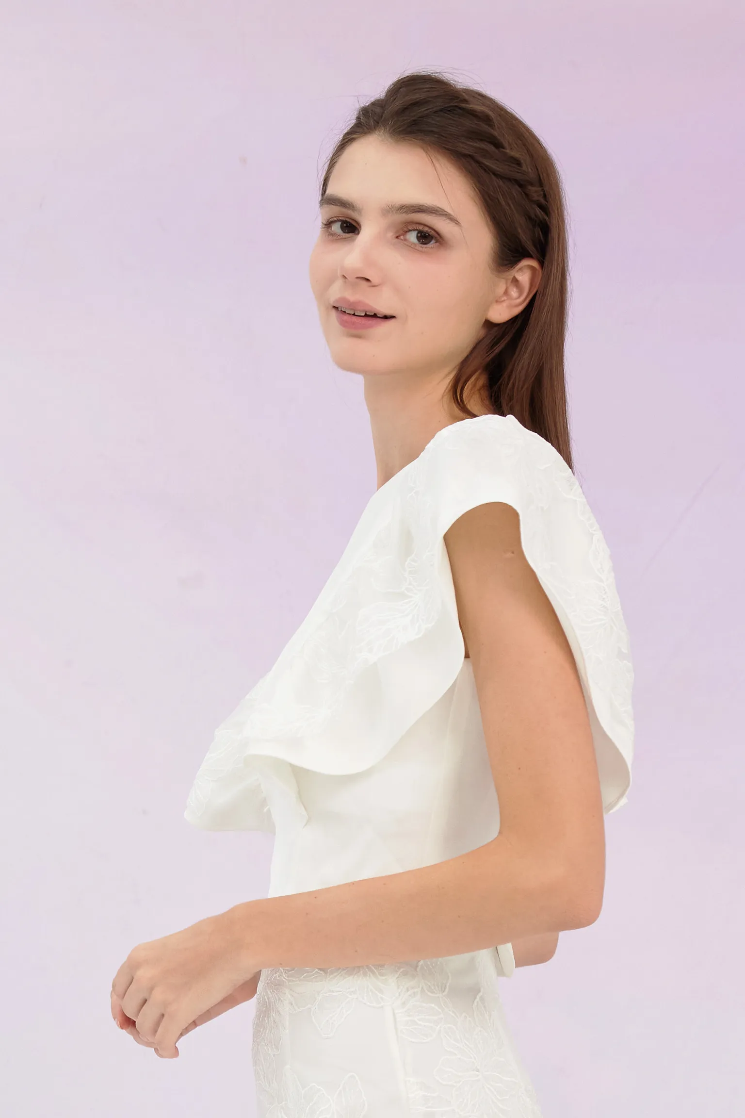 Ancelote White Ruffle Top