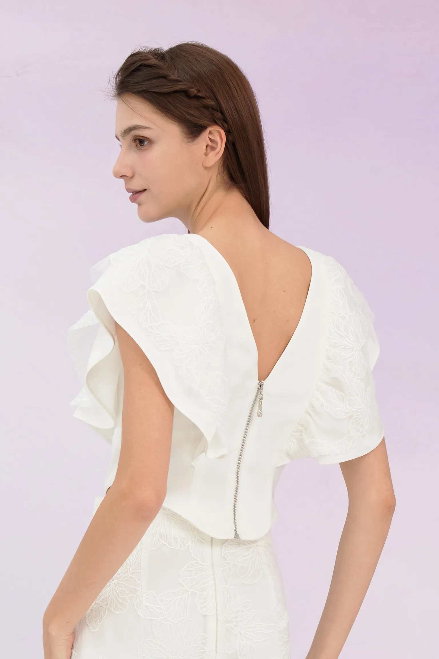 Ancelote White Ruffle Top
