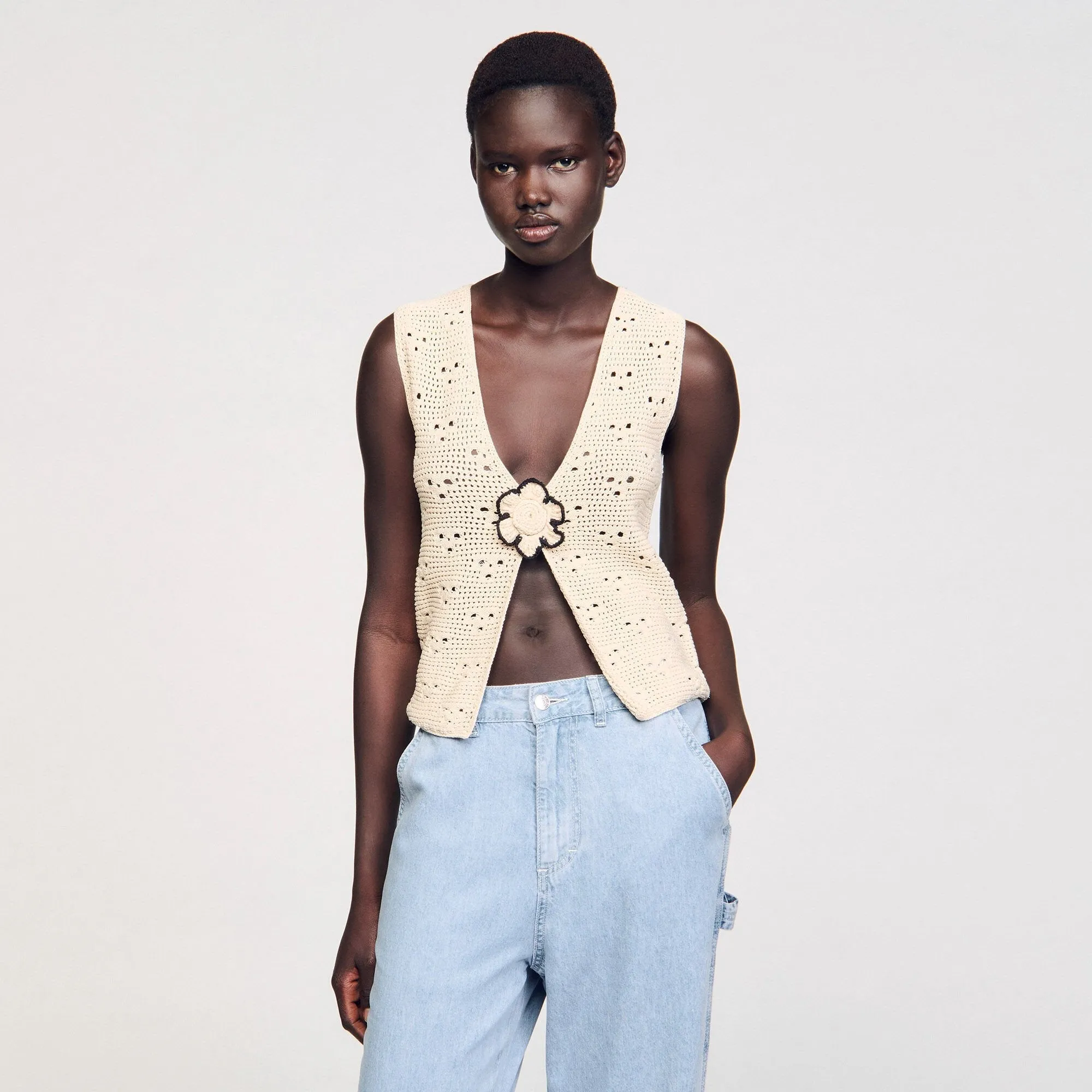 Anouck Crochet Cardigan Ecru