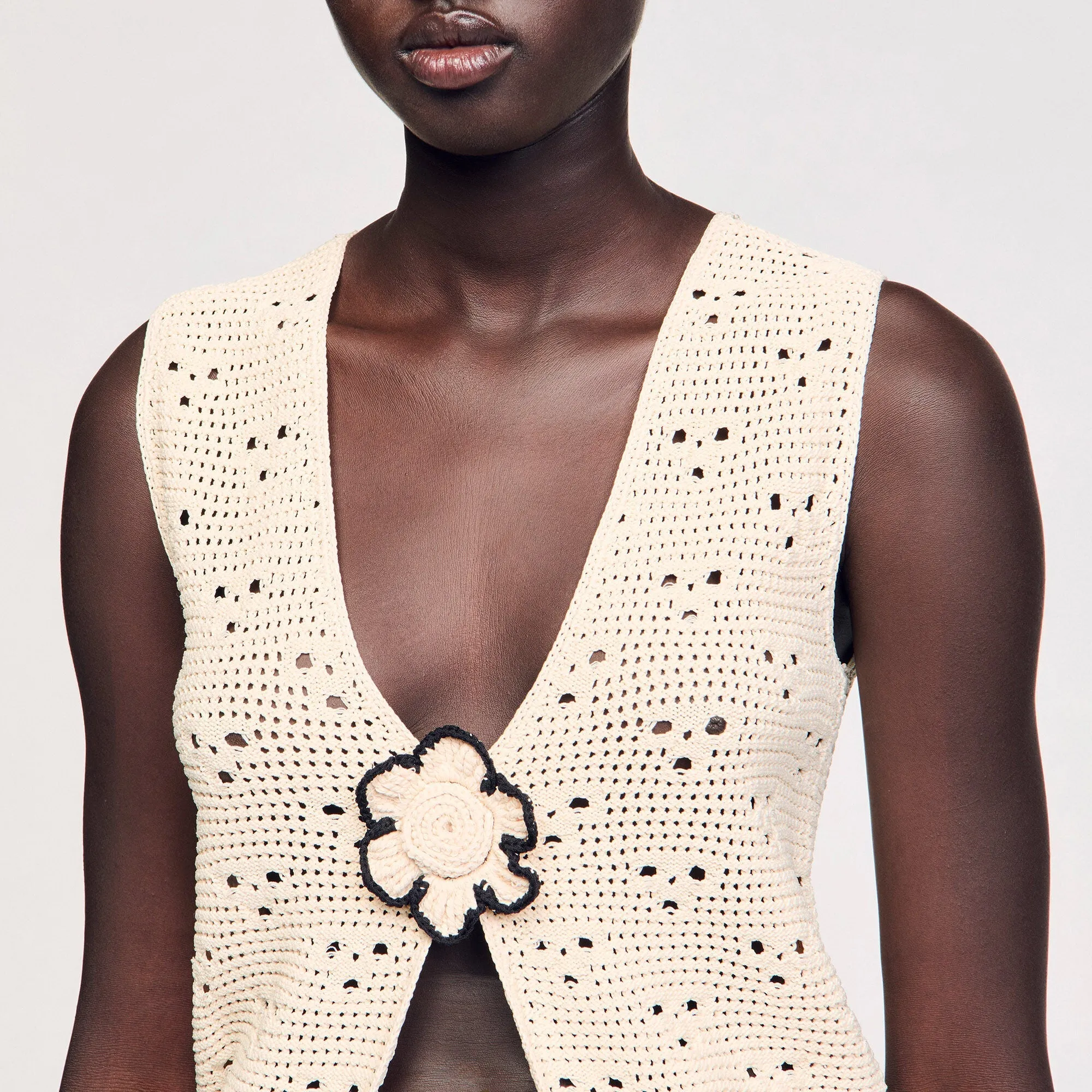 Anouck Crochet Cardigan Ecru