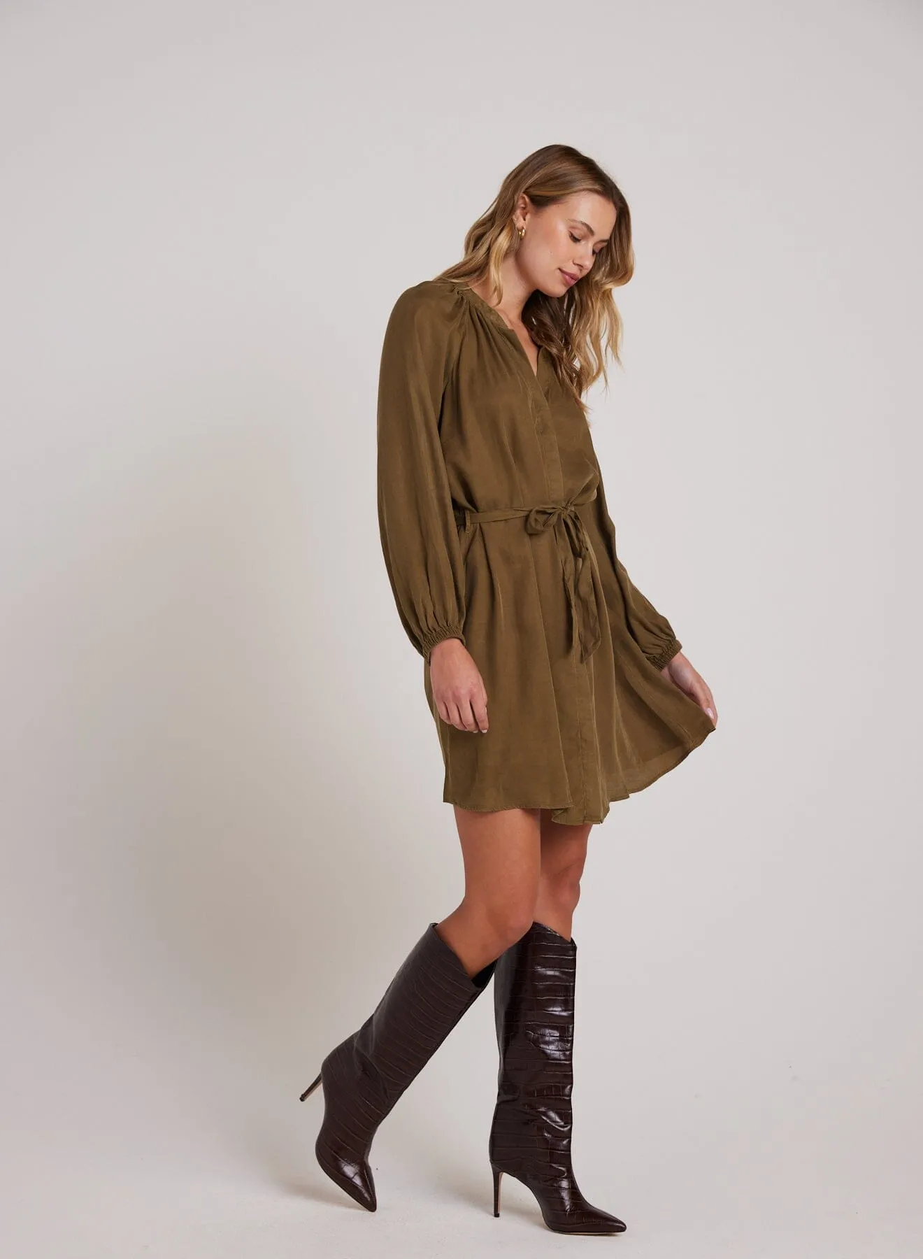 Belted Raglan Mini Dress