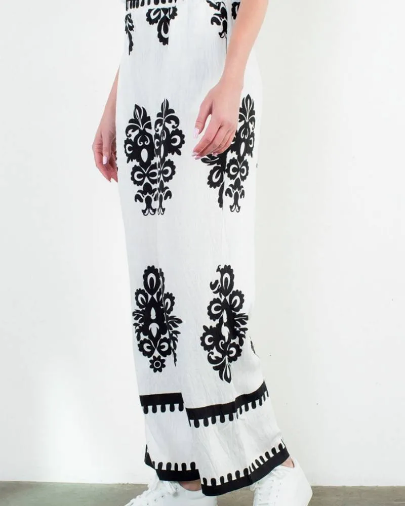 Black & White Wide Leg Pants