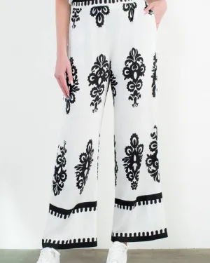 Black & White Wide Leg Pants
