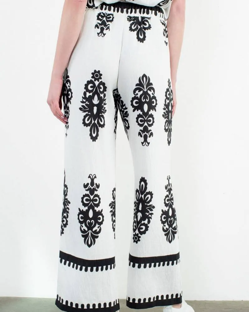 Black & White Wide Leg Pants