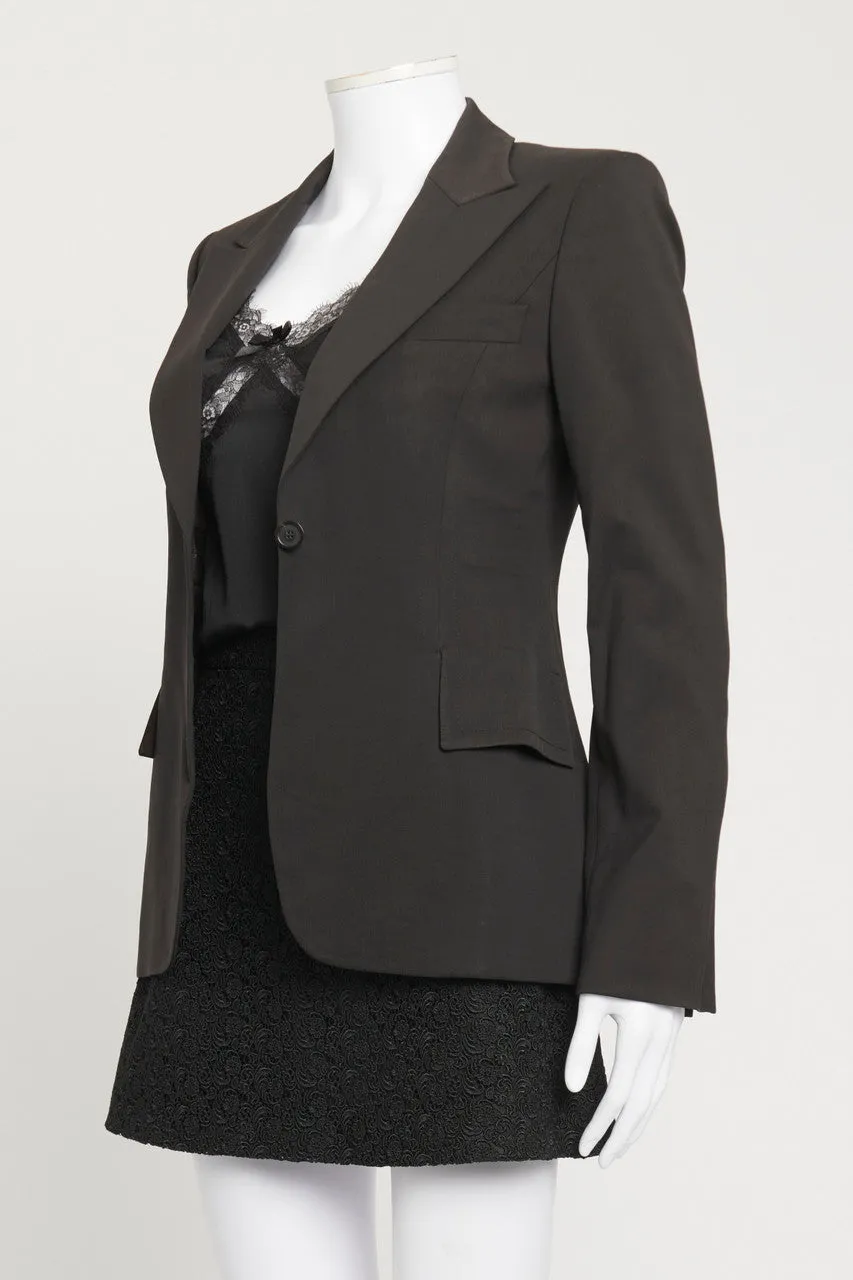Black Wool Preowned Blazer Jacket