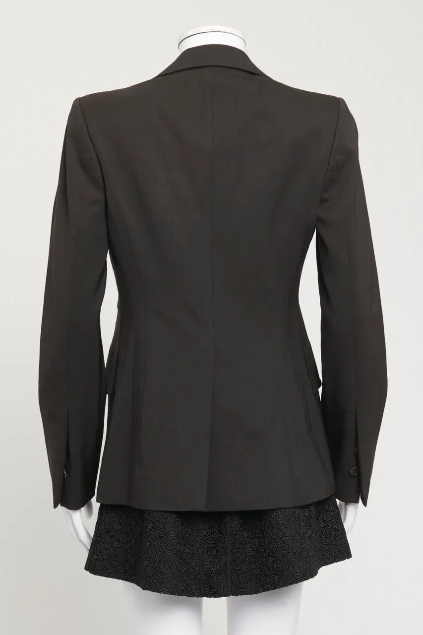 Black Wool Preowned Blazer Jacket