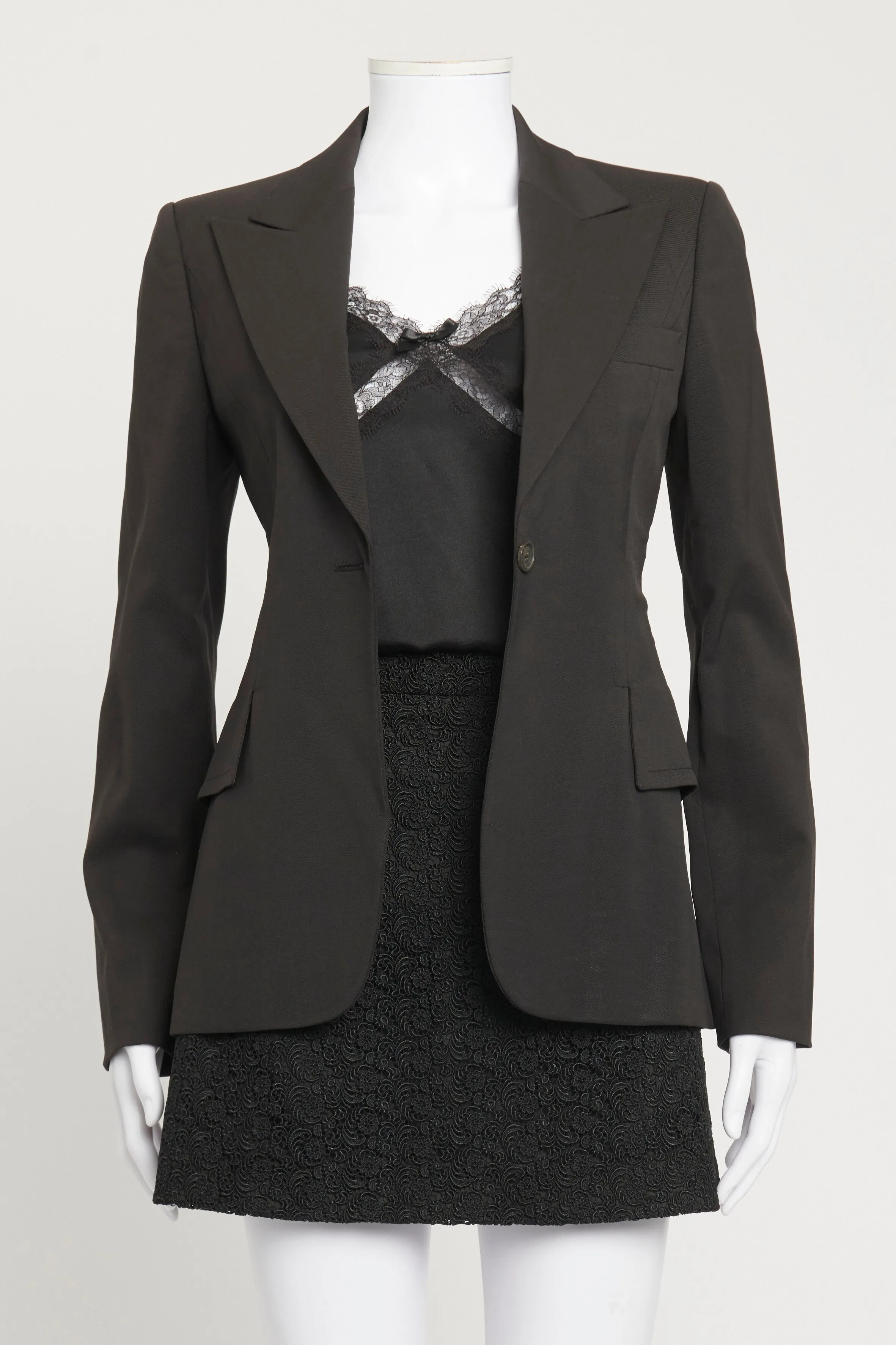 Black Wool Preowned Blazer Jacket