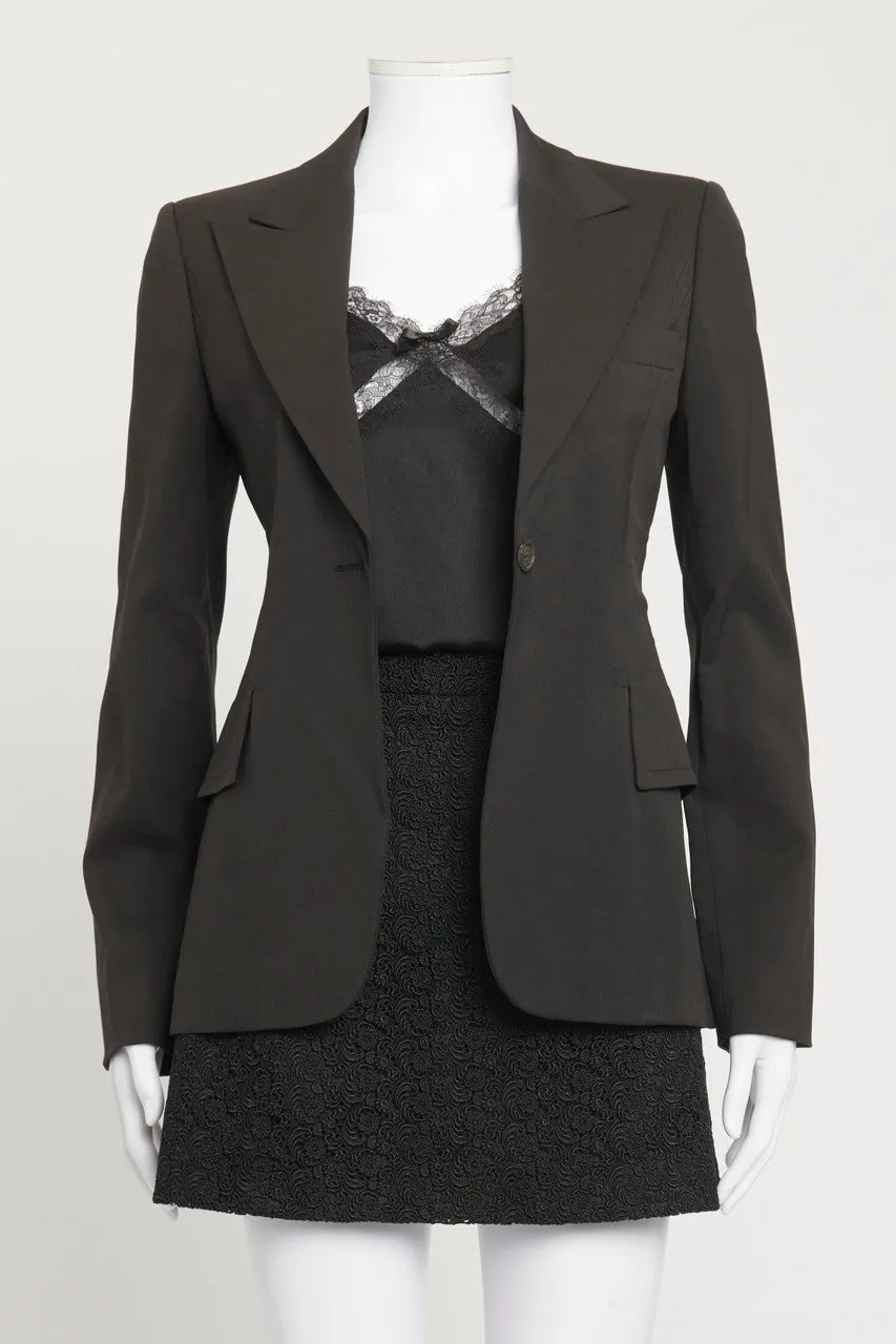 Black Wool Preowned Blazer Jacket