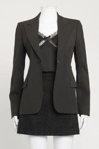 Black Wool Preowned Blazer Jacket