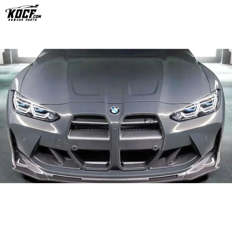 Carbon fiber Front lip 3-PC VOR style front splitter bumper lip for BMW G80 G82 G83 M3 M4 2021 
