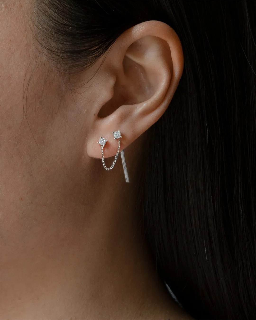 Chain Ear Jackets (Small) - Silver