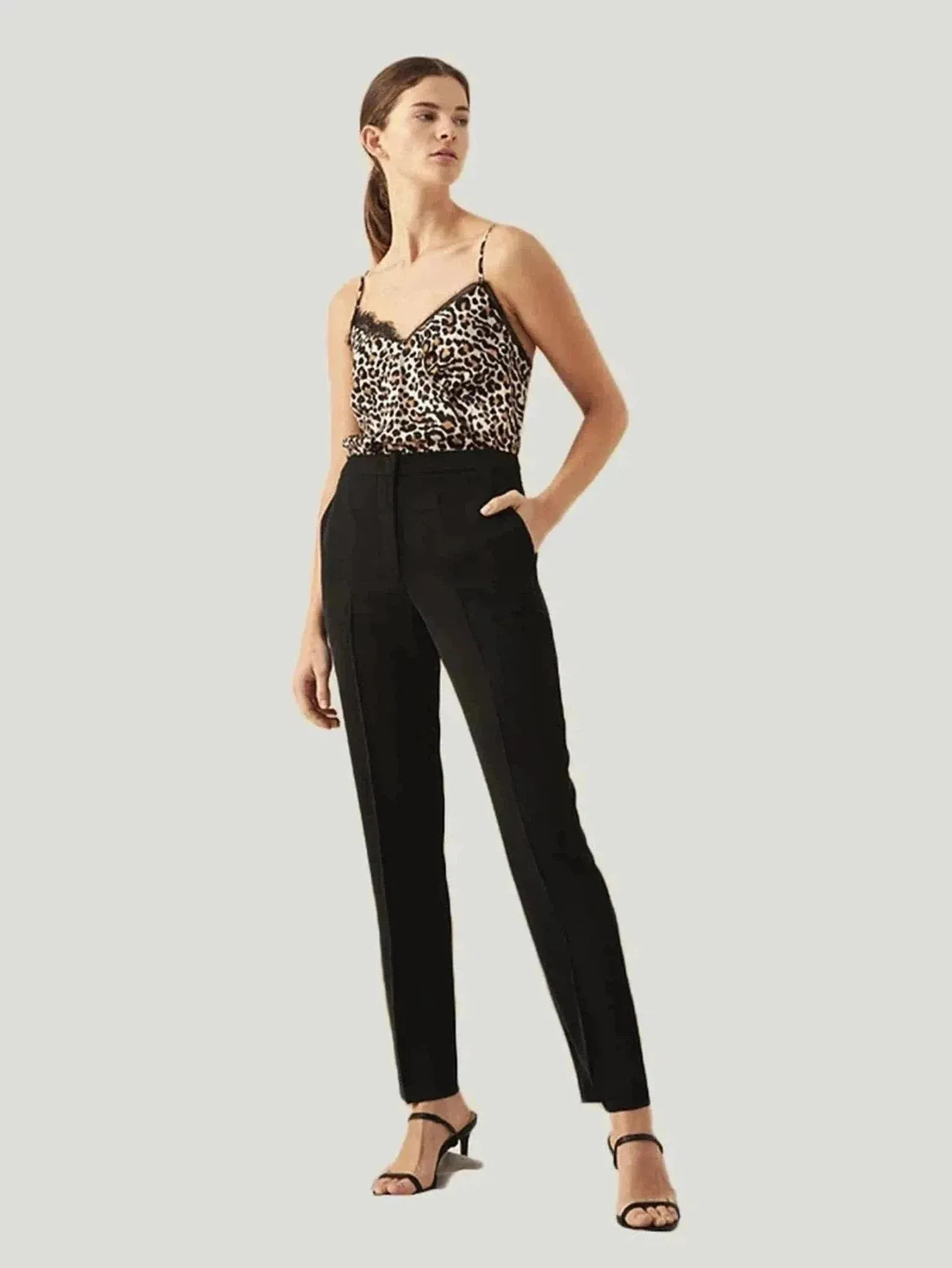 Chic High-Waist Straight-Leg Pants | Premium Fabric Blend | Effortlessly Stylish for Work & Evening Wear | One Posh Closet