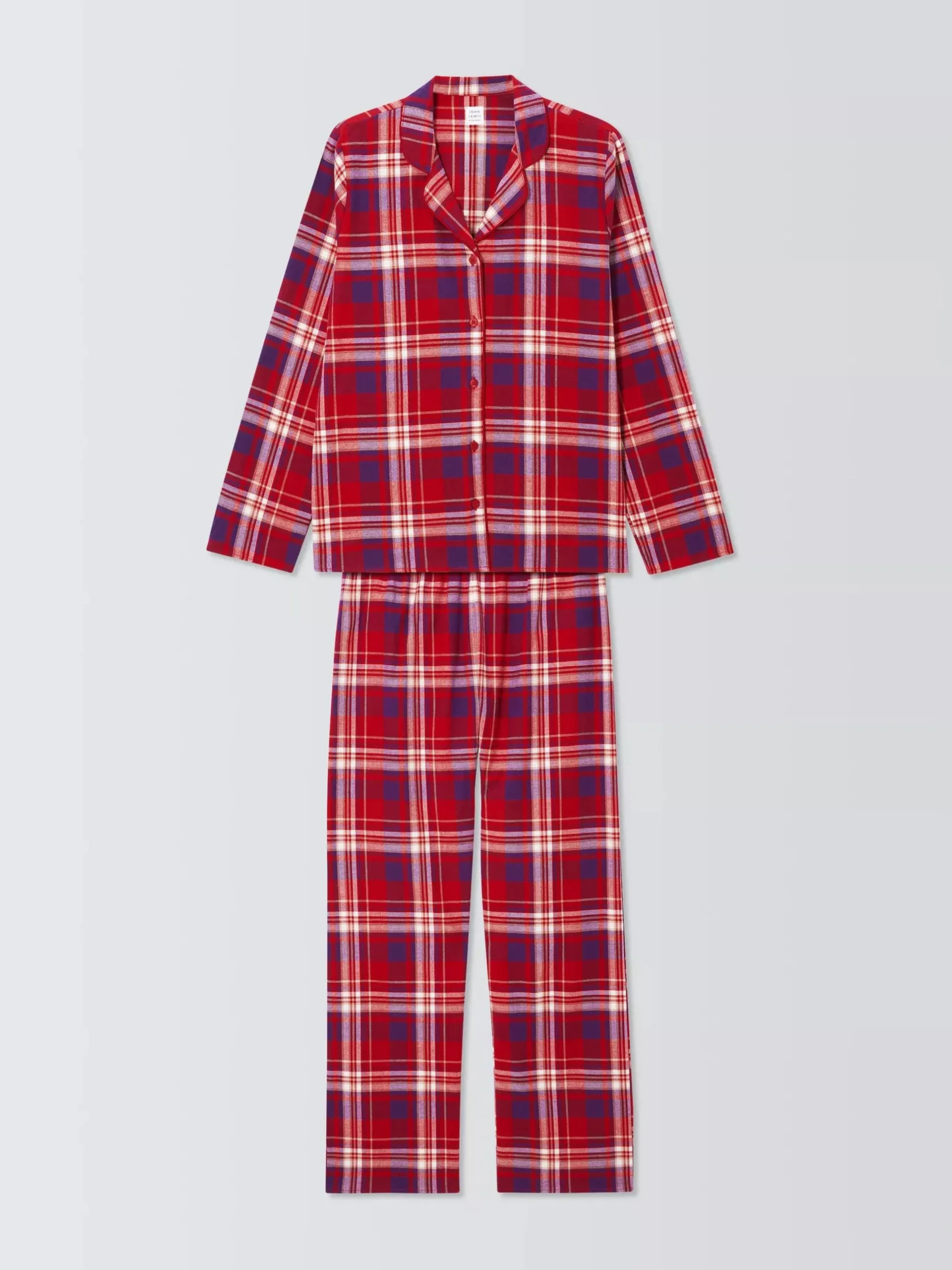 Christmas plaid brushed cotton pyjama set