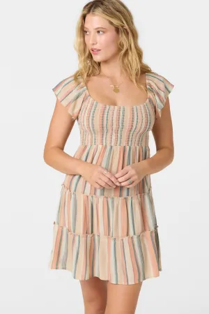 DELLA SMOCKED TIERED DRESS