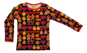 DUNS Gingerbread Black Long Sleeved Top