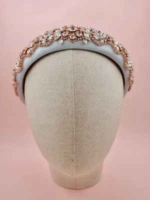 Dusty Blue Jewelled Crown Headband