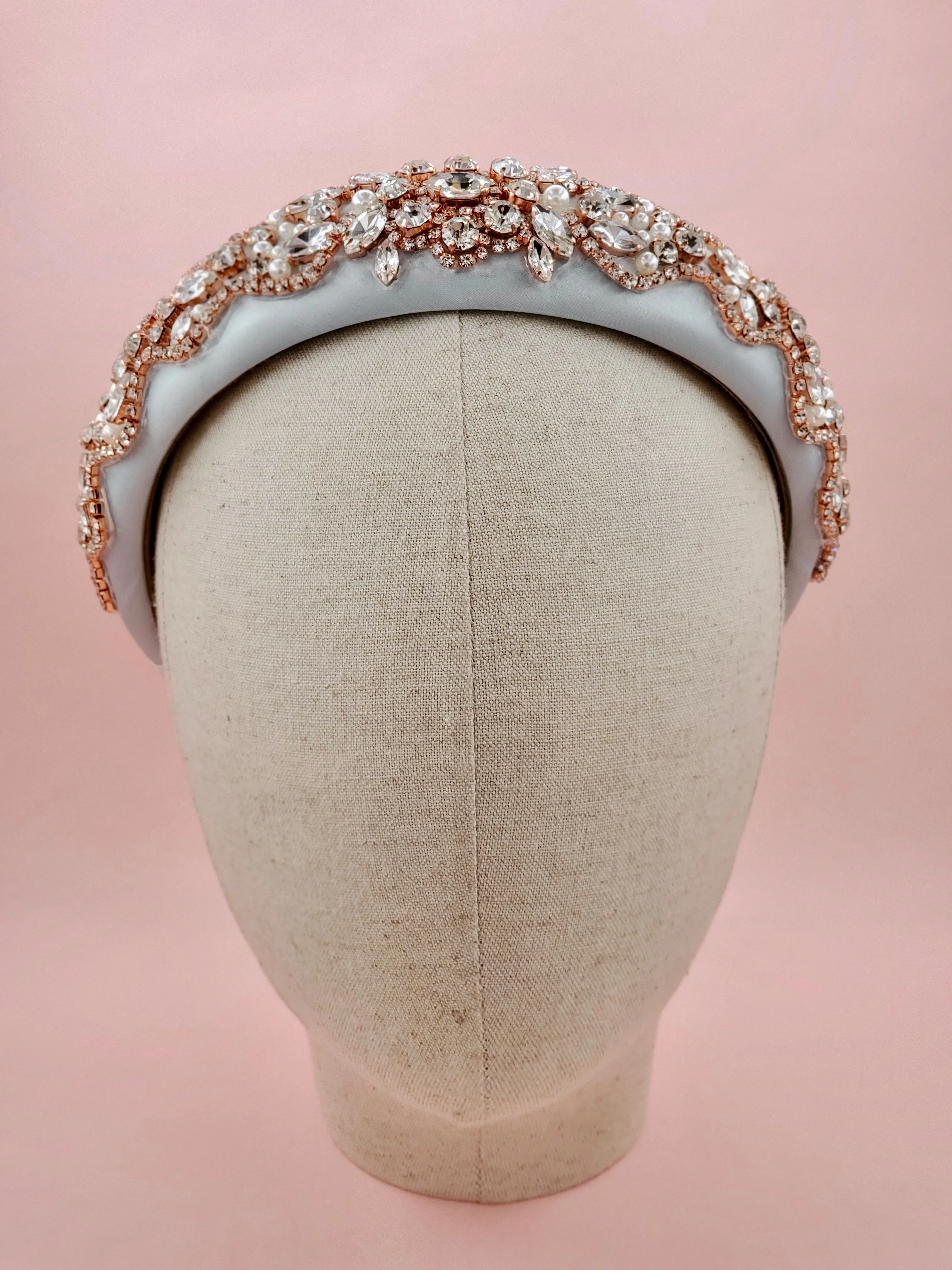 Dusty Blue Jewelled Crown Headband