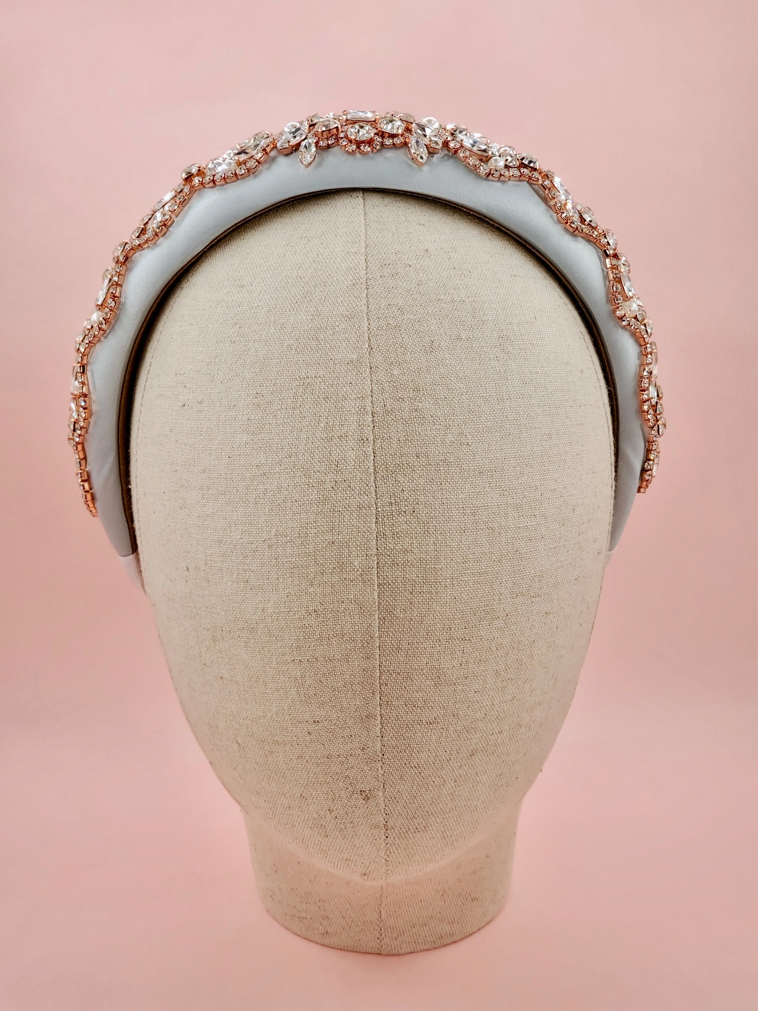 Dusty Blue Jewelled Crown Headband