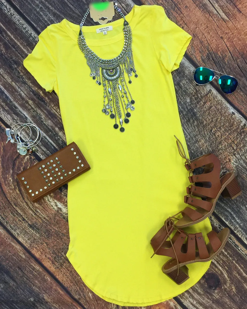 Fun in the Sun Tunic Dress: Yellow