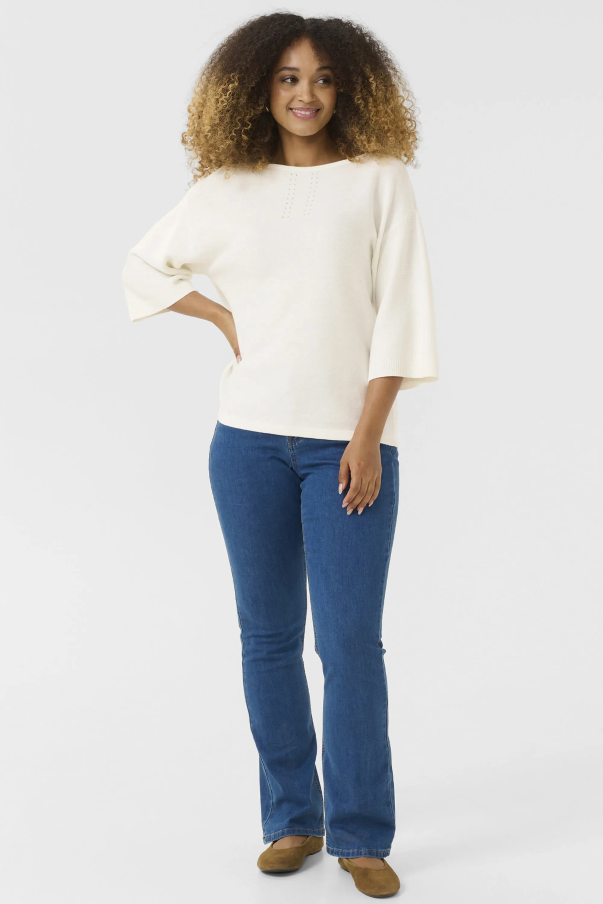 HALF SLEEVE LIGHT SWEATER TOP