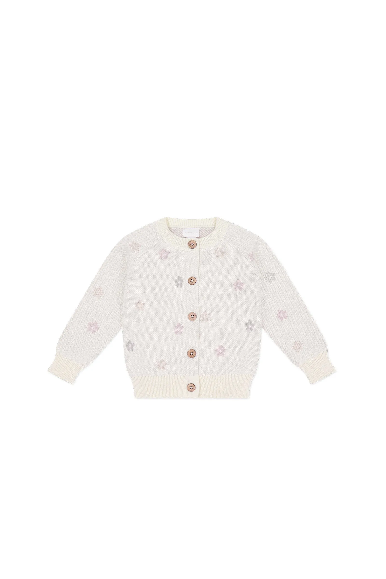 Harper Cardigan - Fifi Egret Jacquard