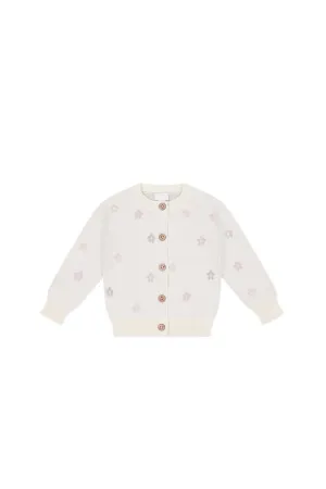 Harper Cardigan - Fifi Egret Jacquard