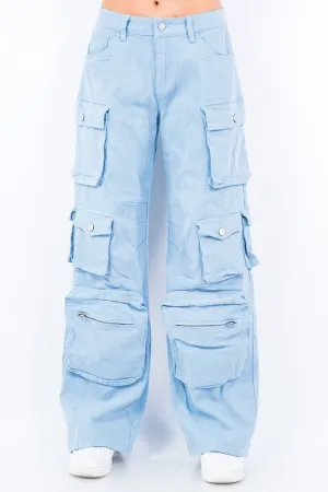 High Waist Wide Leg Pocket Pants