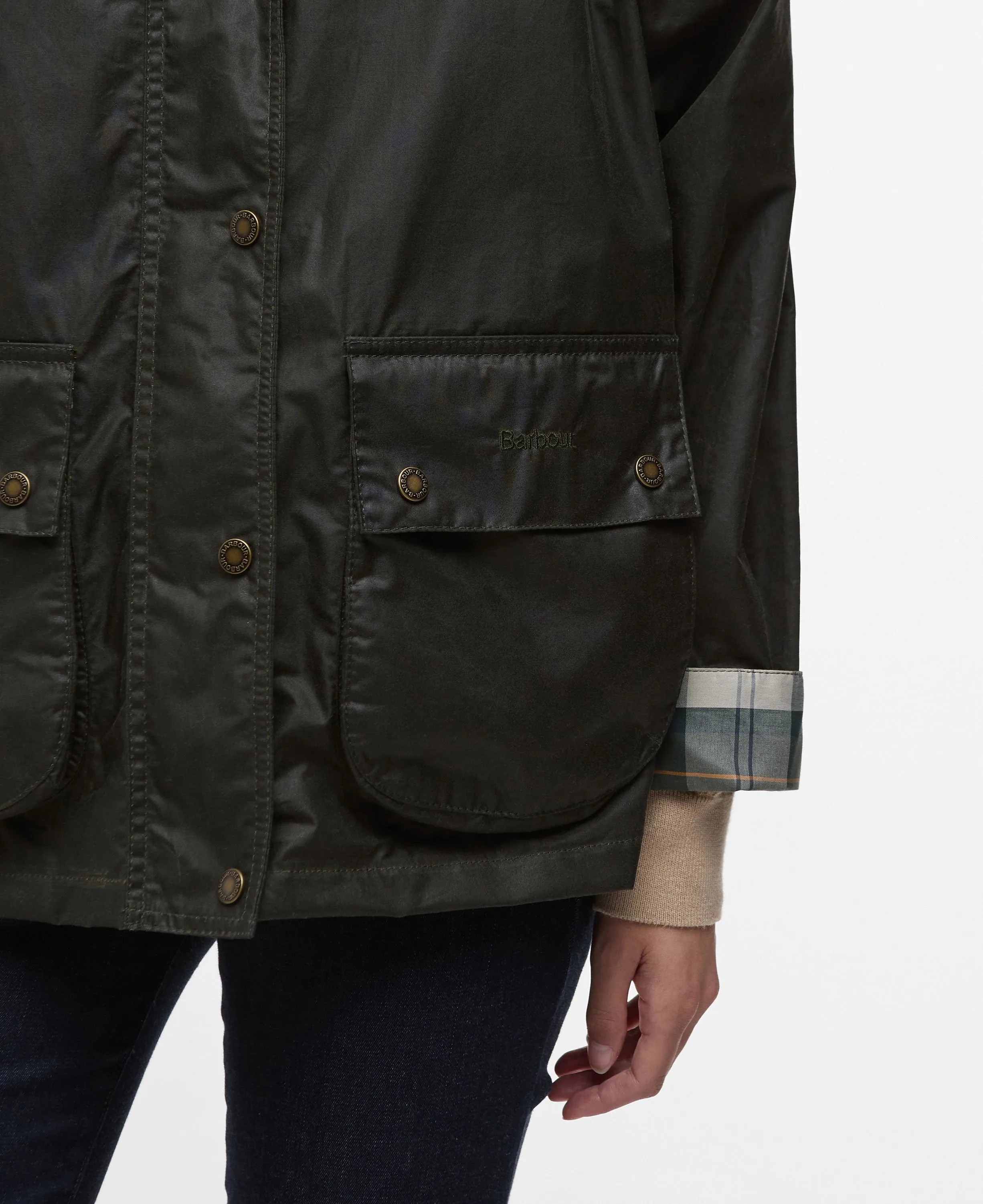 Hollies Wax Jacket - Archive Olive/Ancient Tartan