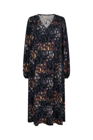 Ima Printed Midi Dress - Blue Iris Combi