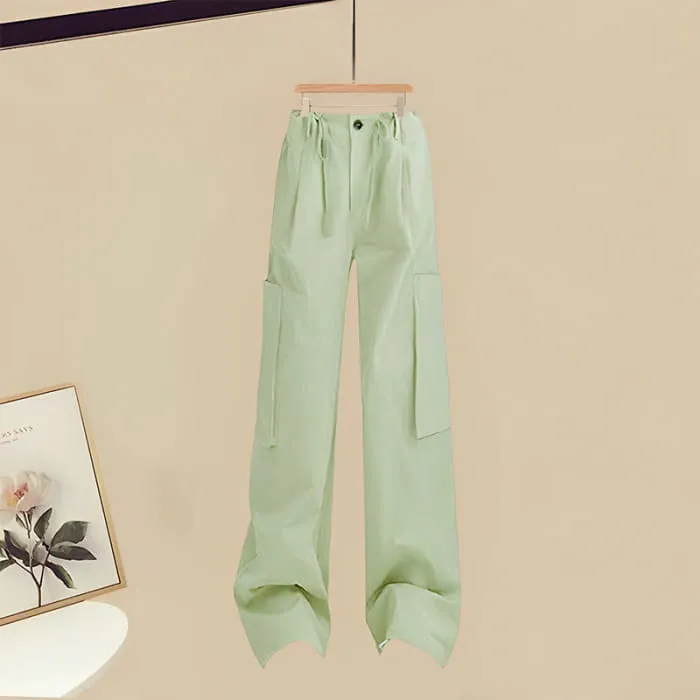 Irregular T-Shirt Green Cargo Pants
