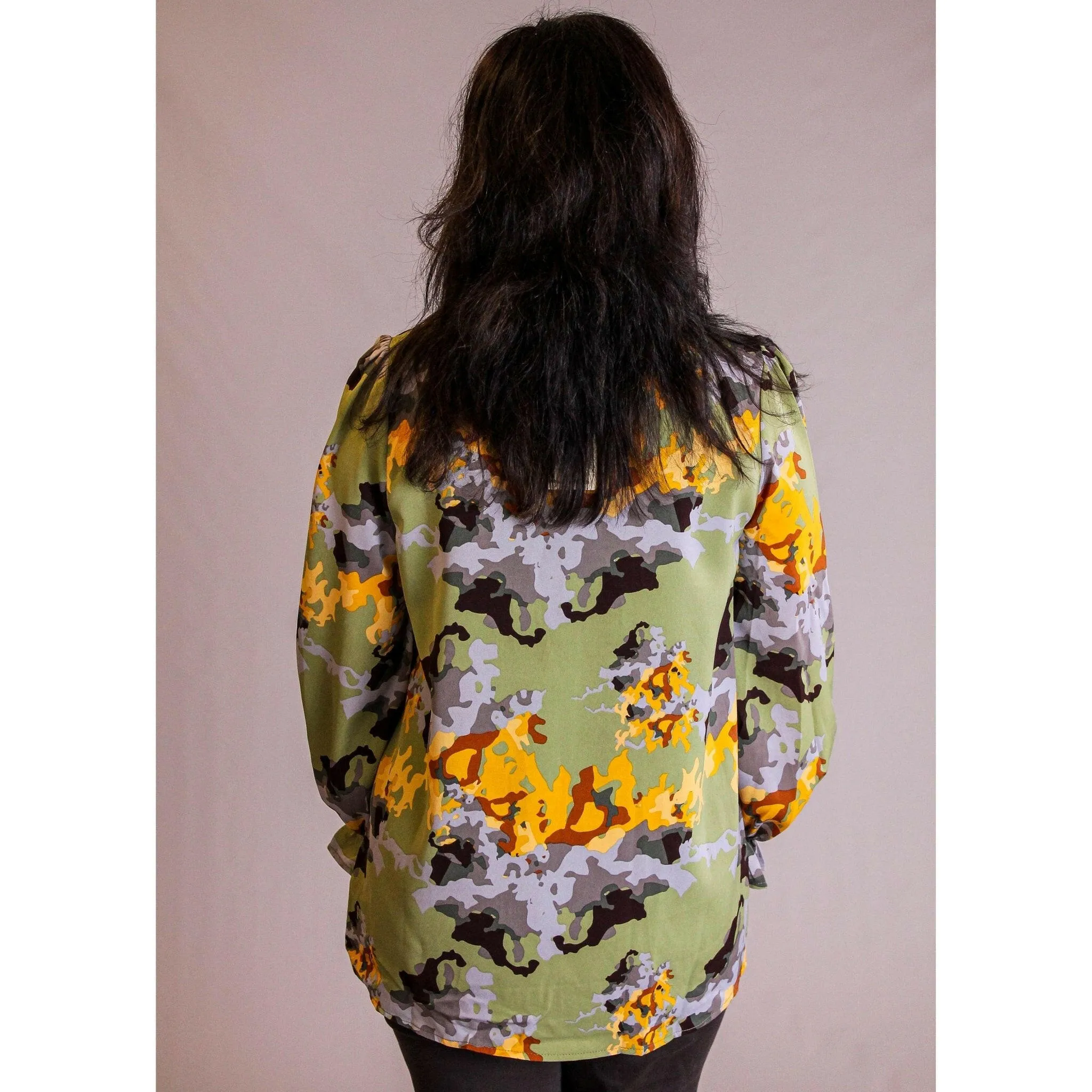 Jodifl Tie Neck Ruffle Long Sleeve Blouse