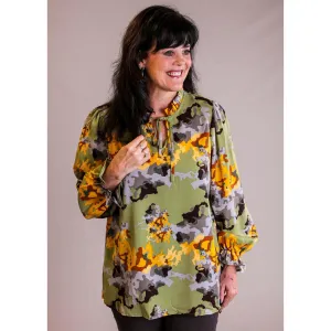 Jodifl Tie Neck Ruffle Long Sleeve Blouse