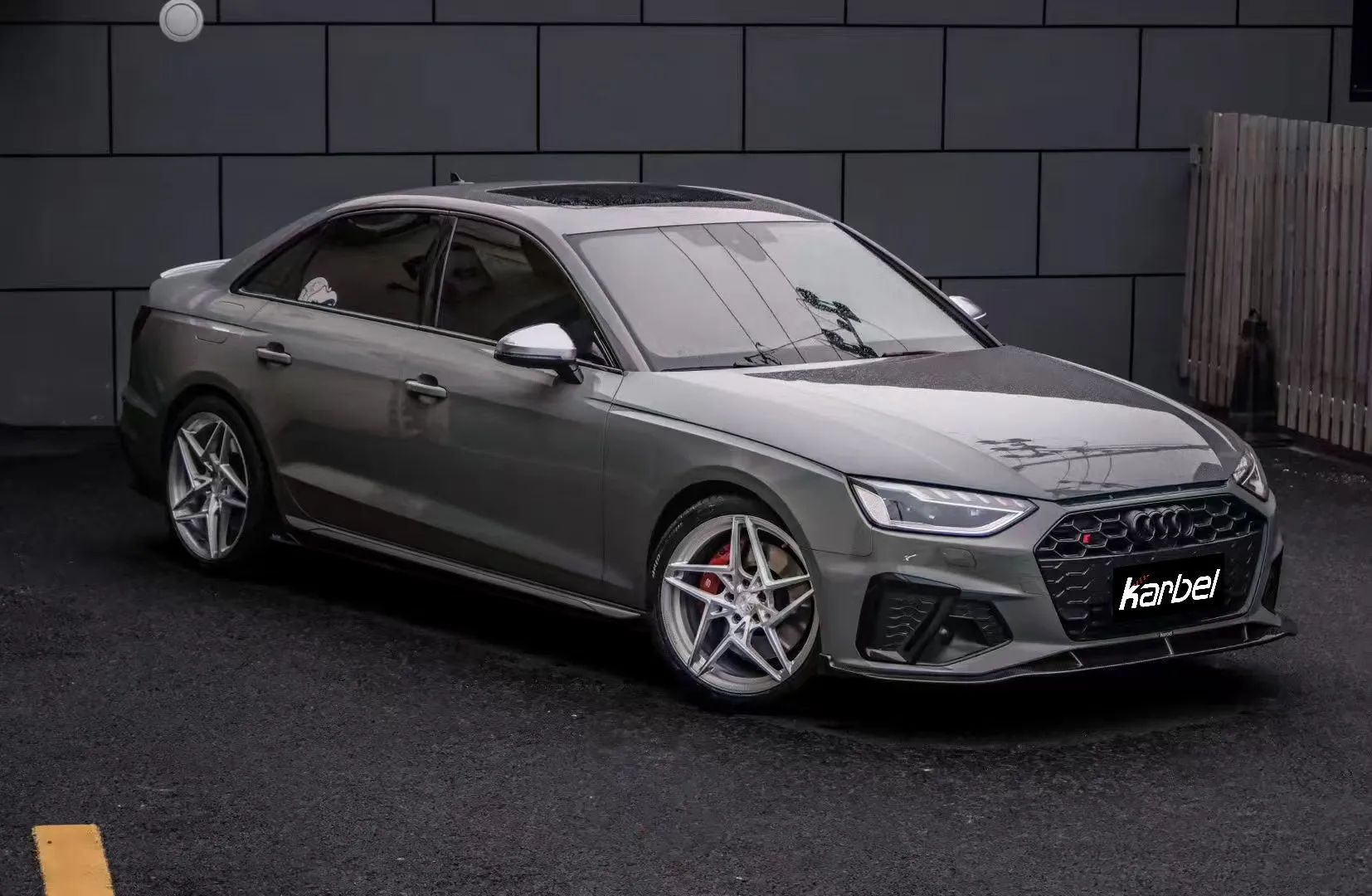 Karbel Carbon Side Skirts & Upper Side Skirt Trim for Audi S4 & A4 S Line B9/B9.5 Carbon Fiber