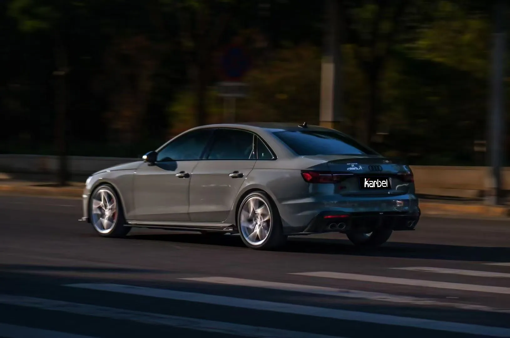 Karbel Carbon Side Skirts & Upper Side Skirt Trim for Audi S4 & A4 S Line B9/B9.5 Carbon Fiber