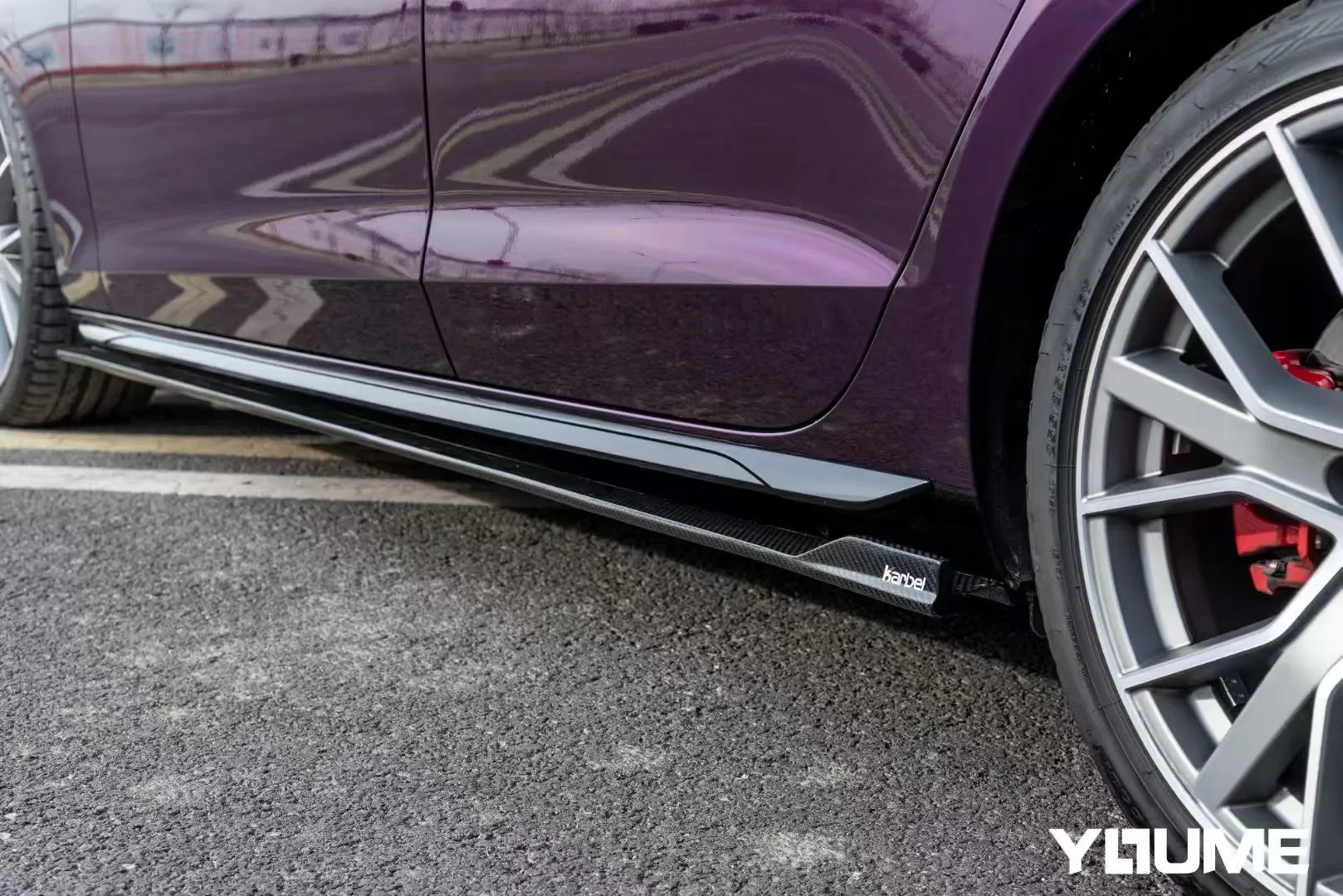 Karbel Carbon Side Skirts & Upper Side Skirt Trim for Audi S4 & A4 S Line B9/B9.5 Carbon Fiber
