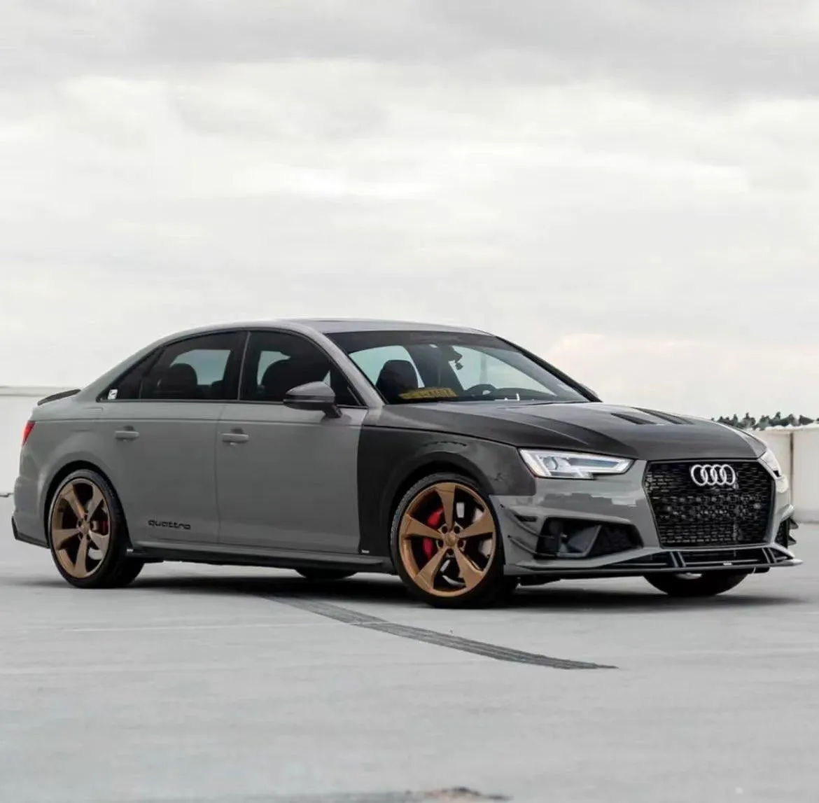 Karbel Carbon Side Skirts & Upper Side Skirt Trim for Audi S4 & A4 S Line B9/B9.5 Carbon Fiber