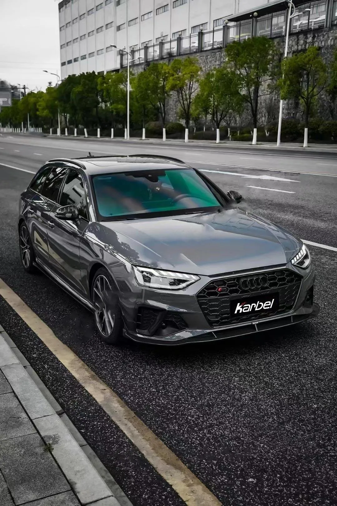 Karbel Carbon Side Skirts & Upper Side Skirt Trim for Audi S4 & A4 S Line B9/B9.5 Carbon Fiber