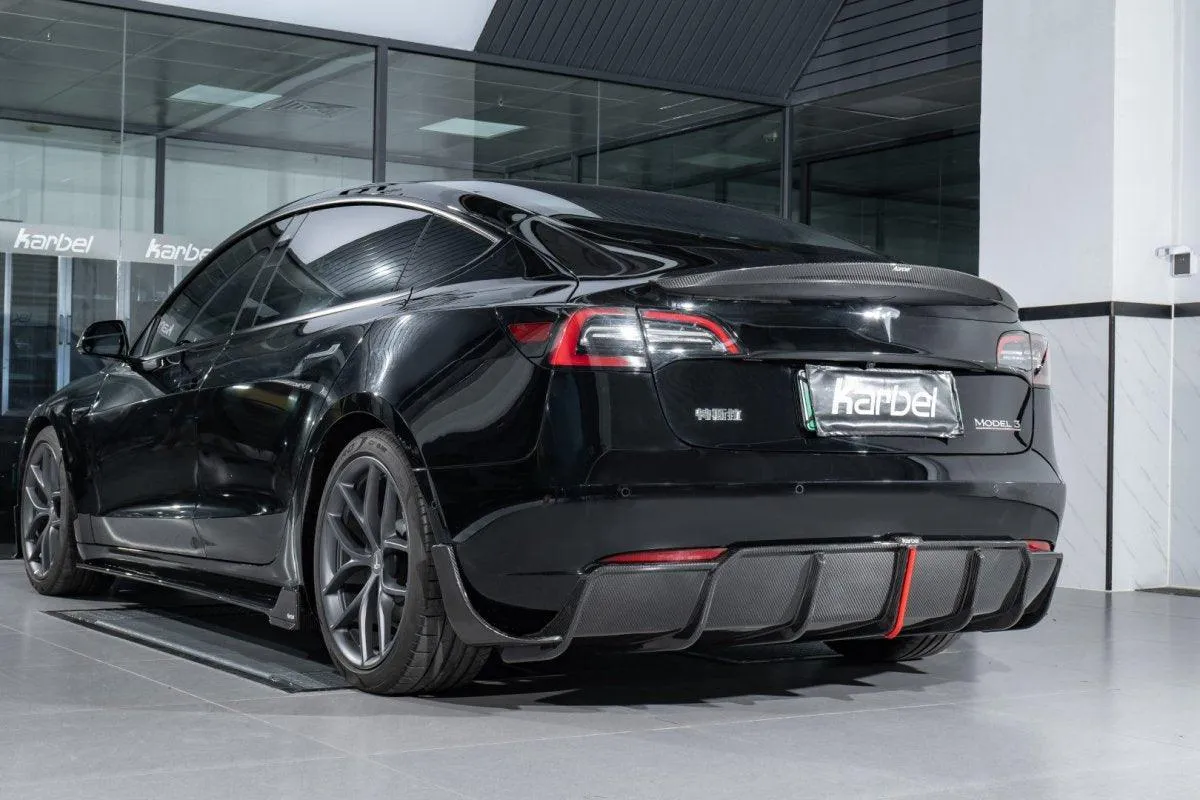 Karbel Carbon Side Skirts for Tesla Model 3 / Performance Pre-preg Carbon Fiber