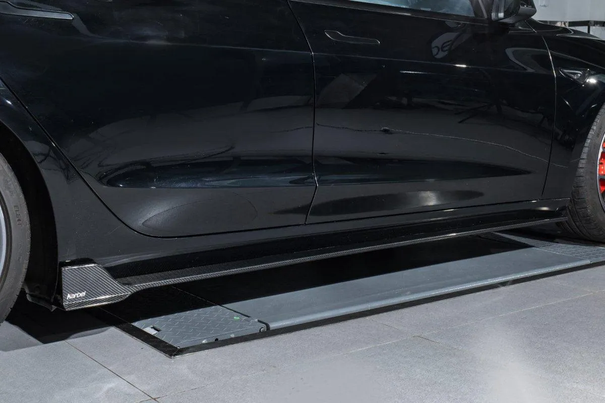 Karbel Carbon Side Skirts for Tesla Model 3 / Performance Pre-preg Carbon Fiber