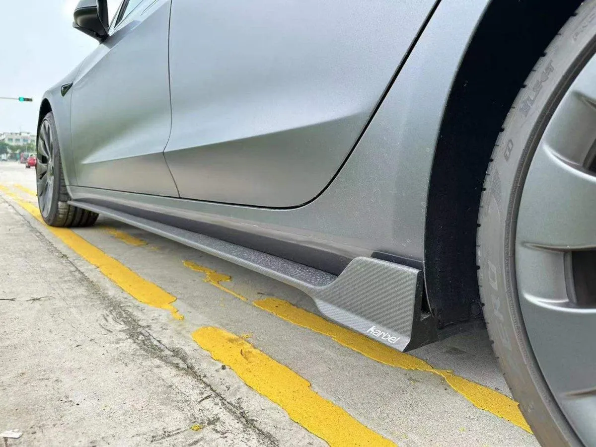 Karbel Carbon Side Skirts for Tesla Model 3 / Performance Pre-preg Carbon Fiber
