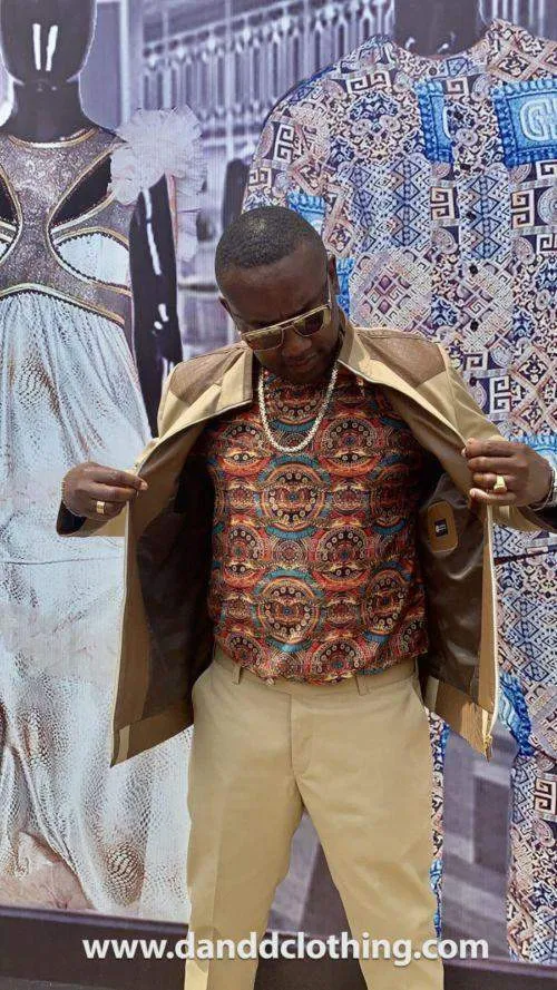 Khaki Jacket With Leather