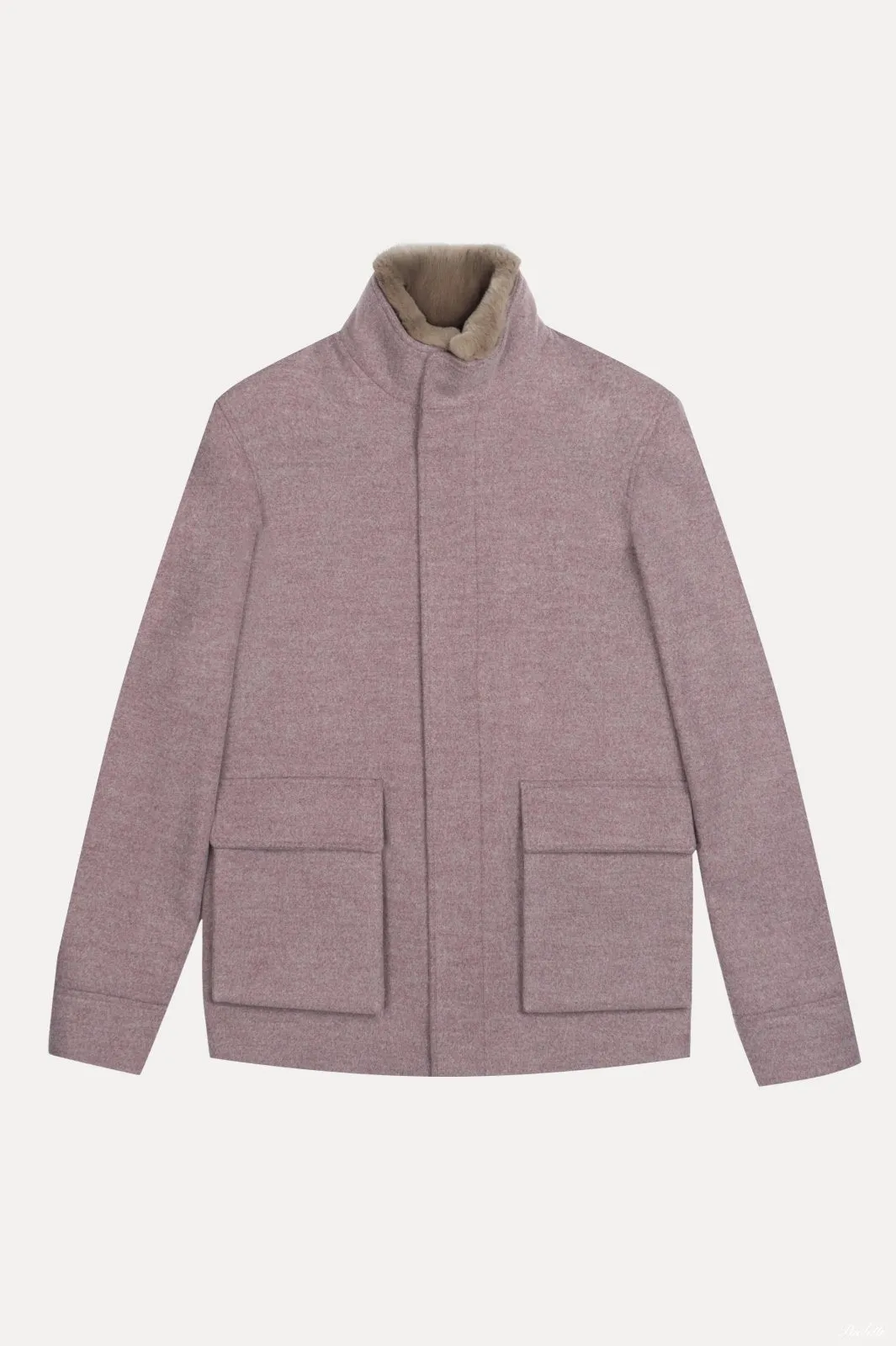 Light Burgundy Coat with removable Fur Collar