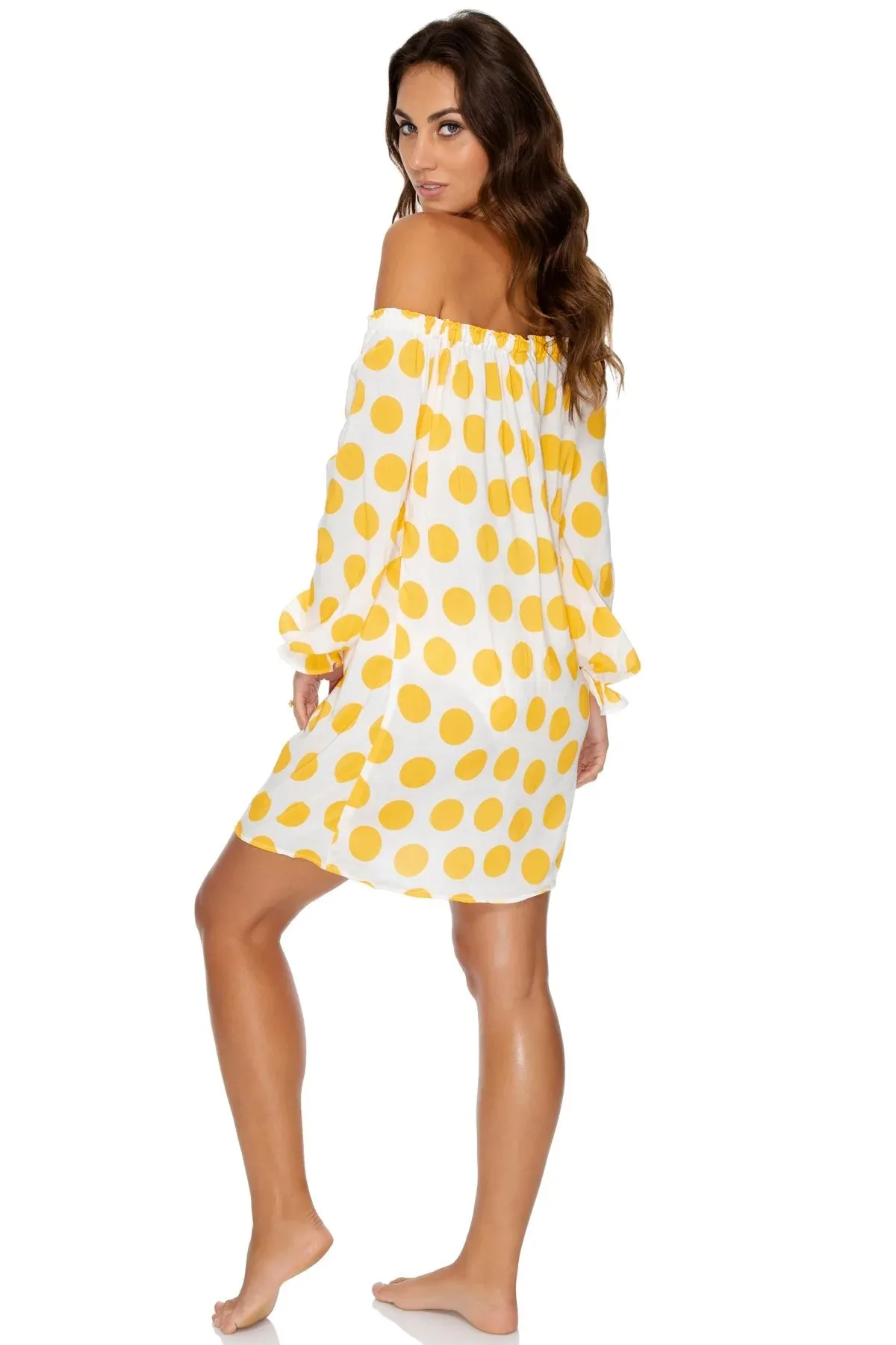 Luli Fama Itsy Bitsy Cuff Bell Sleeve Dress