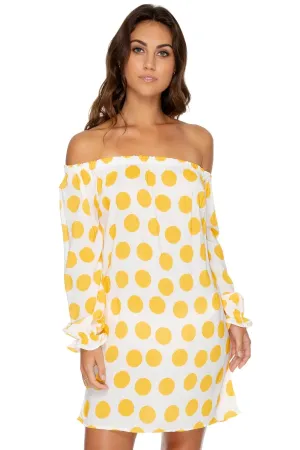 Luli Fama Itsy Bitsy Cuff Bell Sleeve Dress