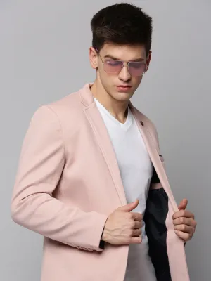 Men Pink Single-Breasted Blazers