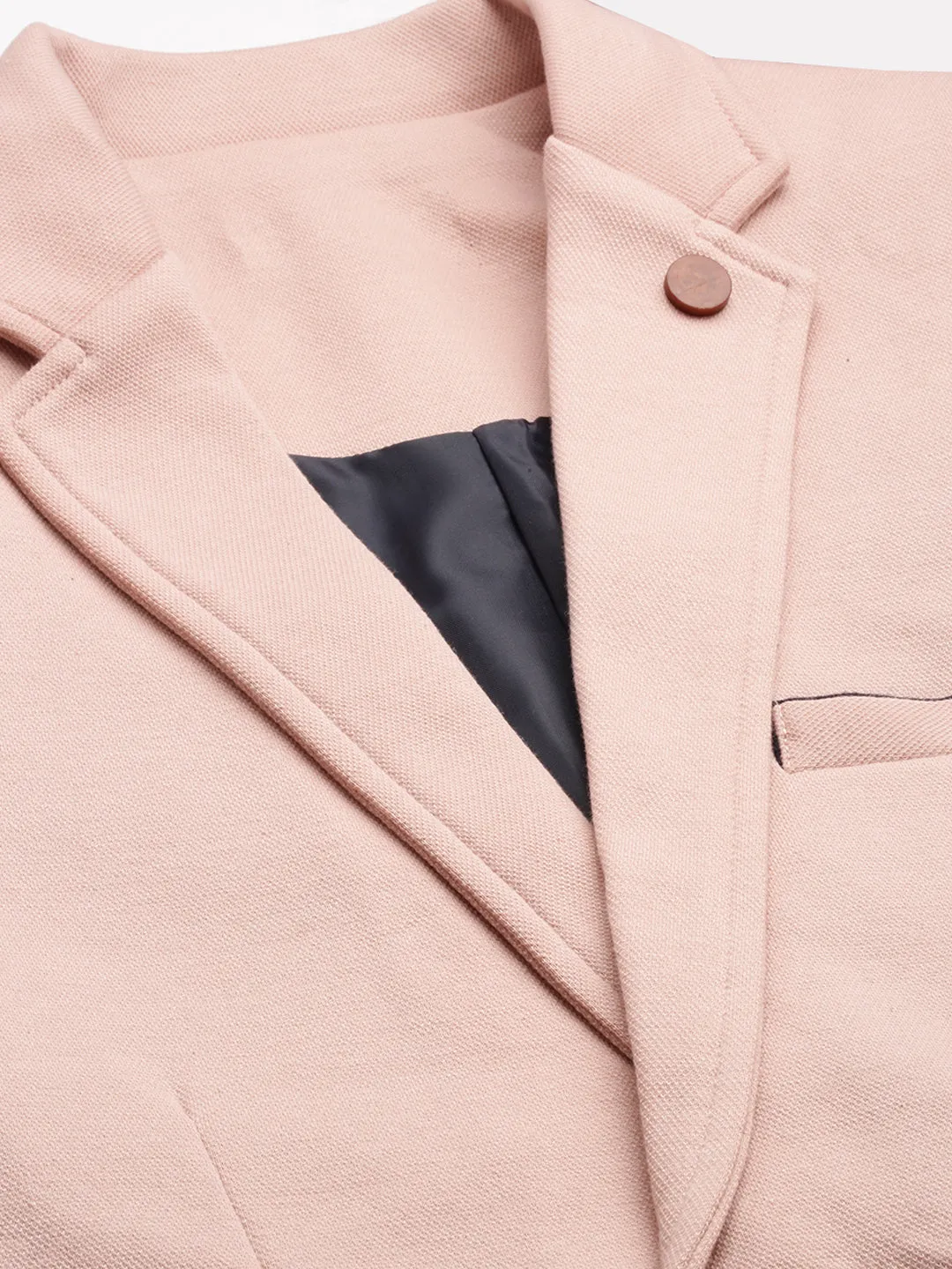 Men Pink Single-Breasted Blazers
